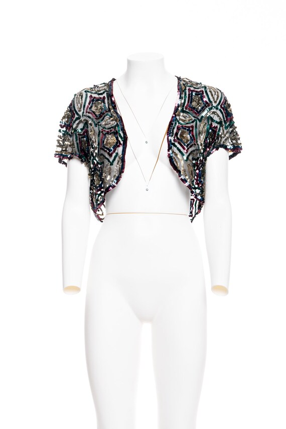Vintage 80s SEQUIN BOLERO