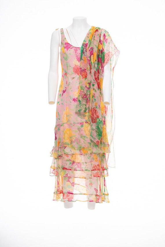 KENZO Vintage 90s Silk chiffon cocktail dress
