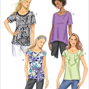 Sewing Pattern for Women&#39;s Tops, Womens Tunic, Short Sleeve Tops, Pullover Tops, Butterick 5754, Size XS-M and L-XXL, Uncut and FF