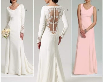 Sewing Pattern for Women&#39;s Wedding Dress, Bridal Gown Pattern, Dress with Train, Bridesmaid Dress, Butterick 5779, Size 4-12 and 12-20