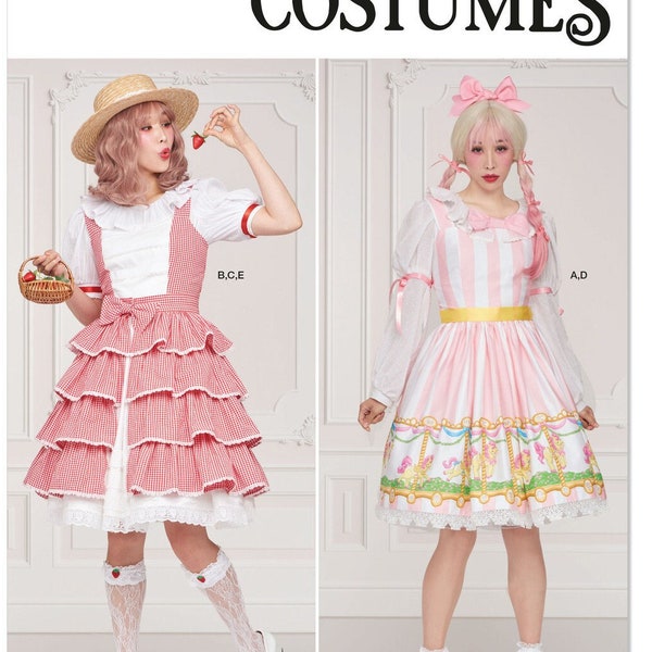 Sewing Pattern for Womens Lolita Dress, Cosplay Costume, Puff Sleeve Dress, Costume Dress, Simplicity 9735, Size 4-12 14-22, Uncut FF