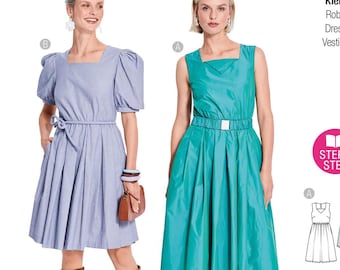 Sewing Pattern for Womens Dress, Formal Dress, Summer Dress, Fit and Flare Dress, Sleeveless Dress, Burda 5668, Size 10-22, Uncut FF