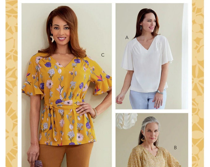 Easy Sewing Pattern for Women's Tops, Flutter Sleeve Tops, Pullover ...