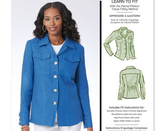 Sewing Pattern for Womens Jacket, Jean Jacket Pattern, Denim Jacket, Fitted Jacket, Button Front Jacket, McCalls 8504, Size 8-16 18-26