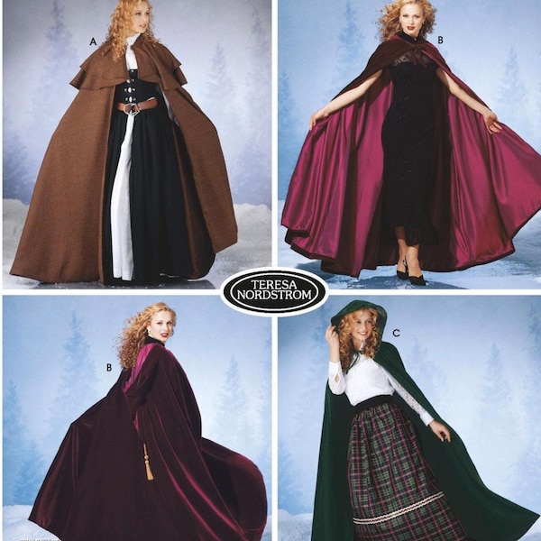 Sewing Pattern for Womens Cape, Costume Cape, Hooded Cape, Floor Length Cape, Cosplay, Simplicity 5794, Size XS-L, Uncut FF