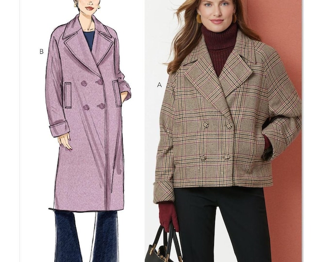 Vogue Sewing Pattern for Womens Jacket, Long Jacket, Winter Coat, Wrap ...
