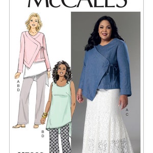 Sewing Pattern for Women&#39;s Jacket, Skirt, Pants, and Tops, Maxi Skirt, Tank Top, Womens Tunic, McCall&#39;s 7368, Size 18W-24W, Uncut and FF