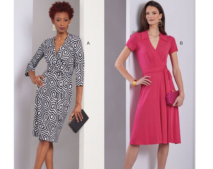 Easy Vogue Sewing Pattern for Womens Dress Knit Dress Wrap Dress V