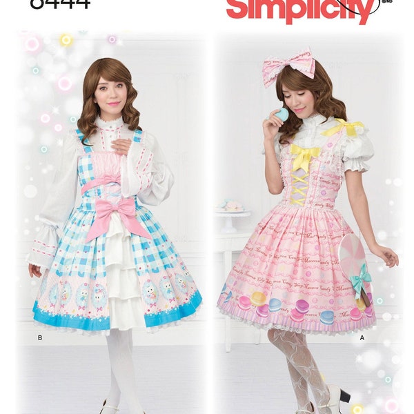 Sewing Pattern for Womens Lolita Dress, Cosplay Costume, Puff Sleeve Dress, Costume Dress, Simplicity 8444, Size 4-12 12-20, Uncut FF