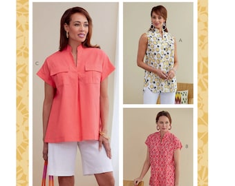 Easy Sewing Pattern for Women&#39;s Tops, Tank Top Blouse Pattern, Pullover Tops, Butterick 6768, Size 6-14 and 14-22, Uncut and FF