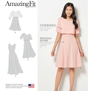 Sewing Pattern for Womens Dress, Midi Dress, Fit and Flare Dress, Sleeveless Dress, Summer Dress, Simplicity 8047, Size 6-14 14-22, Uncut FF