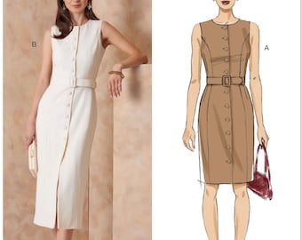 Patron de couture Vogue pour robe femme, robe d'été, robe fourreau, robe ajustée, robe de princesse, Vogue 2150, taille 4-12 14-22, FF non coupé