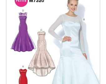 Sewing Pattern for Womens Dress, Boned Dress, Mermaid Dress, Prom Dress, Wedding Dress, McCalls 7320, Size 6-14 14-22, Uncut FF