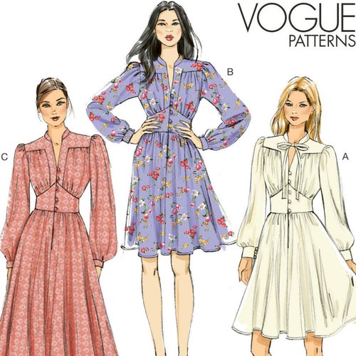 Vogue Sewing Pattern for Womens Dress Shirt Dress Pattern - Etsy