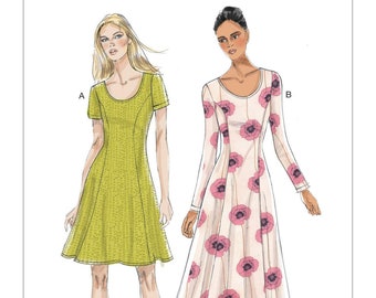 Vogue Sewing Pattern for Womens Knit Dress, Maxi Dress Pattern, Long Sleeve Dress, Winter Dress, Vogue 9199, Size 6-14 and 14-22, Uncut FF