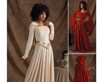 Sewing Pattern for Womens Costume Dress, Medieval Fantasy Dress, Cosplay, Maxi Dress, Knit Dress, Simplicity 8866, Size 6-14 14-22, Uncut FF