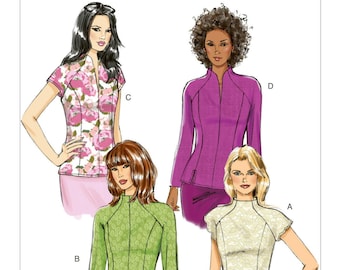 Easy Sewing Pattern for Women's Tops, Fitted Tops, Swan Neck Tops, Long Sleeve Tops, Butterick 6134, Size 6-14 and 14-22, Uncut and FF