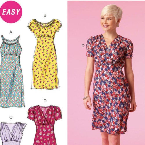 Easy Sewing Pattern for Women's Dress Puff Sleeve Dress - Etsy