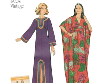 Sewing Pattern for Womens Caftan Dress, Kimono Sleeve Caftan, Maxi Dress, Pullover Dress, Simplicity 8505, Size S-L, Uncut FF