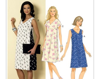 Easy Sewing Pattern for Womens Dress, Pullover Dress Pattern, Summer Dress, Basic Dress, Size 6-14 and 14-22, Butterick 6317, Uncut and FF