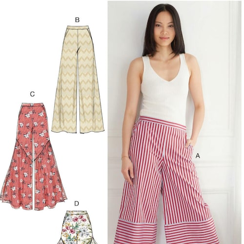 Easy Vogue Sewing Pattern for Womens Pants Wide Leg Pants - Etsy