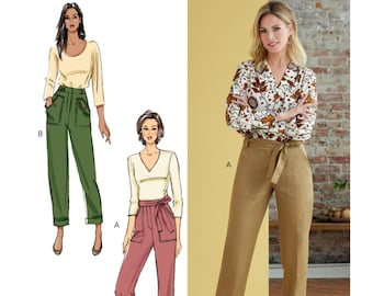 Sewing Pattern for Womens Pants, Tapered Pants, High Waisted Pants, Cropped Pants, Butterick 6864 11142, Size 6-14 16-24, Uncut FF