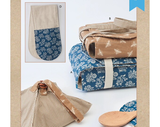 Sewing Pattern for Casserole Dish Carrier, Pie Holder, and Oven Mitts ...