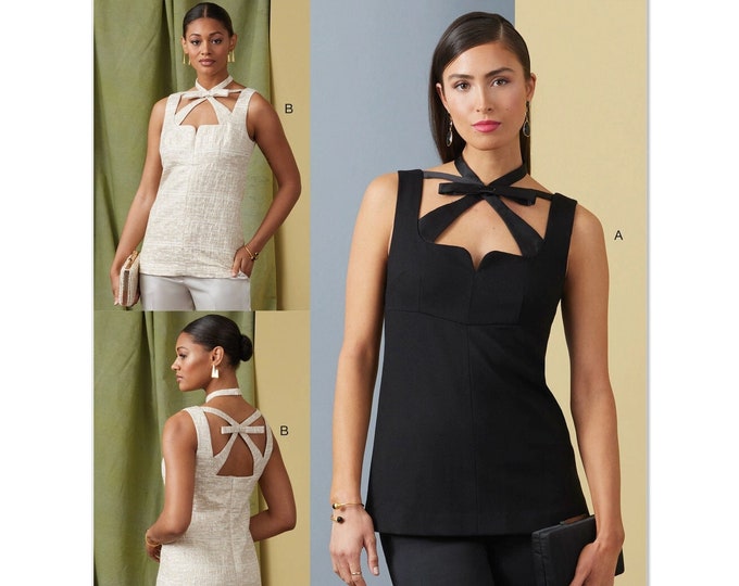Vogue Sewing Pattern for Womens Tops, Tank Top, Cut Out Tops, Fitted ...