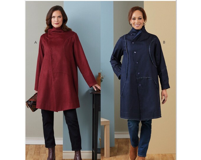Sewing Pattern for Womens Jacket, Button Front Jacket, Winter Coat ...