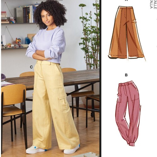 Easy Vogue Sewing Pattern for Women's Pants Wide Leg - Etsy