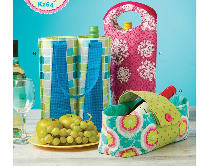 Sewing Pattern for Wine Bottle Carriers, Tote Bag, Wine Bag Pattern