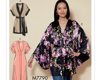 Sewing Pattern for Women's Kimono Jacket, Belted Kimono, Long Kimono Pattern, Womens Jacket, McCalls 7790, Size XS-M and L-XXL, Uncut FF