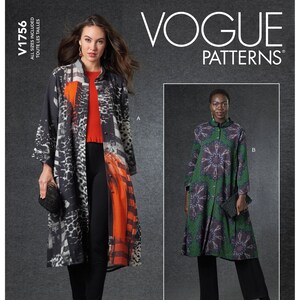 Easy Vogue Sewing Pattern for Womens Duster Jacket, Womens Cardigan Pattern, Long Cardigan, Vogue 1756, All Sizes Included, Uncut and FF