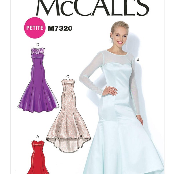 Sewing Pattern for Womens Dress, Boned Dress, Mermaid Dress, Prom Dress, Wedding Dress, McCalls 7320, Size 6-14 14-22, Uncut FF