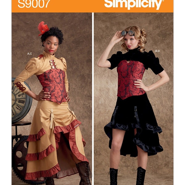 Sewing Pattern for Women's Costume Jacket and Skirt, Cosplay, Steampunk Costume, Bolero Jacket, Simplicity 9007, Size 6-14 14-22