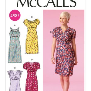 Sewing Pattern for Women&#39;s Dress, Puff Sleeve Dress, Halter Dress, Pullover Dress, Summer Dress, McCalls 7116, Size 8-16 16-24, Uncut FF