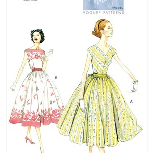 Vogue Sewing Pattern for Womens Dress, Vintage 50s Style Dress, Fit and Flare Dress, Formal Dress. Vogue 8789, Size 6-14 and 14-22, Uncut