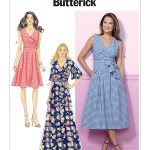 Easy Sewing Pattern for Women's Dress, Fit and Flare Dress Pattern, Maxi Dress, Summer Dress, Size 6-14 and 14-22, Butterick 6446, Uncut FF