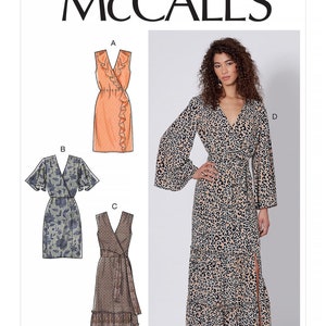 Easy Sewing Pattern for Womens Dress, Prairie Dress Pattern, Maxi Dress, Flutter Sleeve Dress, Size 6-14 and 14-22, McCall&#39;s 7970, Uncut FF