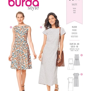 Sewing Pattern for Womens Dress, Maxi Dress, Summer Dress, Short Sleeve Dress, Sleeveless Dress, Burda 6339, Size 8-18, Uncut FF