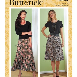 Easy Sewing Pattern for Women's Skirts, Maxi Skirt, Flared Skirt Pattern, High Waisted Skirt, Butterick 6743, Size 8-16 and 16-24, Uncut FF