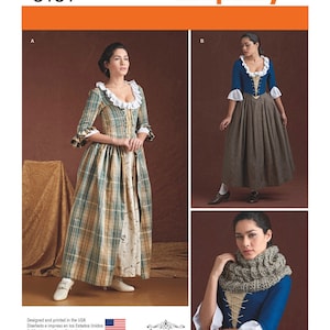 Sewing Pattern for Womens 18th Century Dress Costume, Cosplay, Historical Gown, Renaissance Dress, Simplicity 8161, Size 6-14 14-22, Uncut
