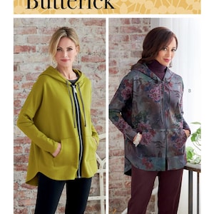 Sewing Pattern for Women's Jacket, Zip Front Jacket, Hooded Coat Pattern, Butterick 6863, Misses to Plus Size XS-XXL, Uncut and FF