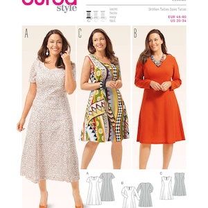 Sewing Pattern for Womens Dress, Summer Dress, Fit and Flare Dress, Maxi Dress, Sleeveless Dress, Burda 6680, Plus Size 20-34, Uncut FF