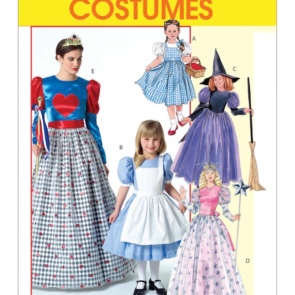 Sewing Pattern for Womens and Girls Costume, Costume Dress, Dorothy, Witch Costume, Alice in Wonderland, Size S-XL 3-8, McCalls 4948, Uncut