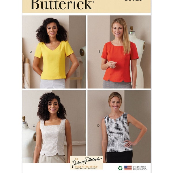 Sewing Pattern for Women's Tops, Tank Top, Princess Seam Tops, Fitted Tops, Short Sleeve Tops, Butterick 6925, Size 8-16 16-24, Uncut FF