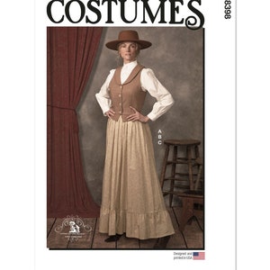 Sewing Pattern for Womens Costume Skirt, Top, and Vest, Western Costume, Cosplay, Maxi Skirt, McCalls 8398, Size 8-16 18-26. Uncut