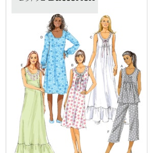 Sewing Pattern for Womens Pajamas, Nightgown Pattern, Camisole, Womens Pajama Top and Bottoms, Butterick 5792, Size XS-M and L-XXL, Uncut FF