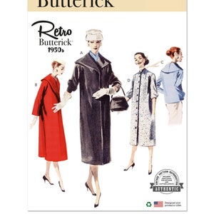 Easy Sewing Pattern for Women's Jacket, Button Front Jacket, Long Coat, Winter Jacket, Shawl Collar Jacket, Butterick 6957, Size 6-14 16-24