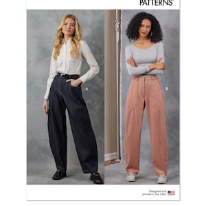 Vogue Sewing Pattern for Womens Pants, High Waisted Pants, Barrel Leg Pants, Womens Jeans, Denim Jeans, Vogue 2051, Size 6-14 16-24, Uncut